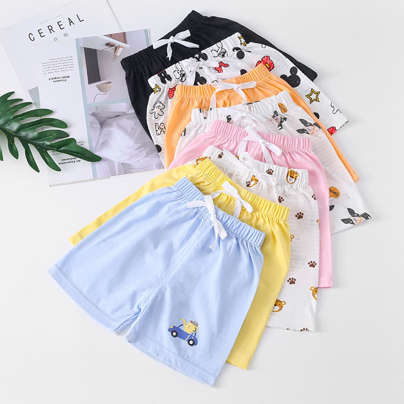 Children's summer shorts, children's clothing, Korean style cotton shorts for boys and girls, small and medium-sized children, openable crotch casual pants, single-piece shorts