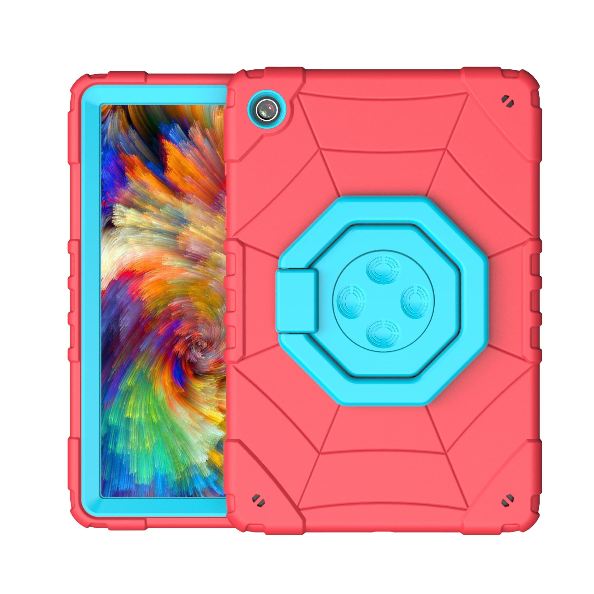 Samsung tabA9+ 11-inch 2-in-1 anti-fall PC+ silicone 360-degree rotating stand portable strap protective cover