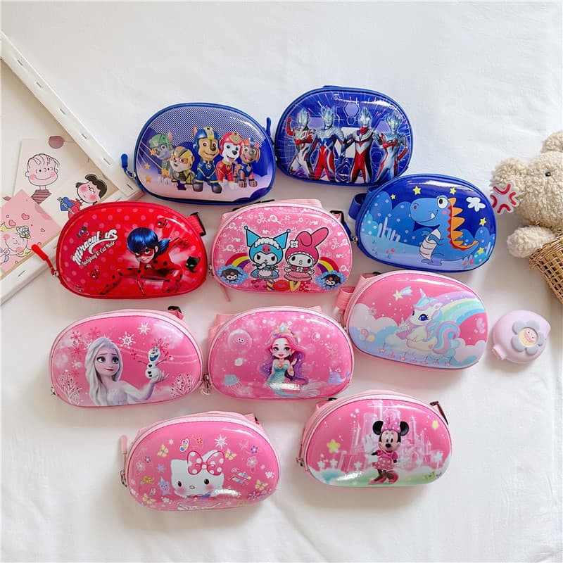 Cartoon mini cute portable unisex trendy~PVC stylish sweet travel anime pressed shell single-shoulder crossbody chest bag