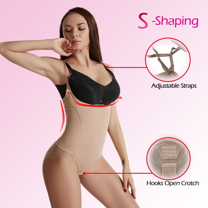 Shapewear Bodysuit Women's Slimming Underwear Ice Silk Fabric Support Waist And Chest Enhance Butt Abs Control Full Coverage