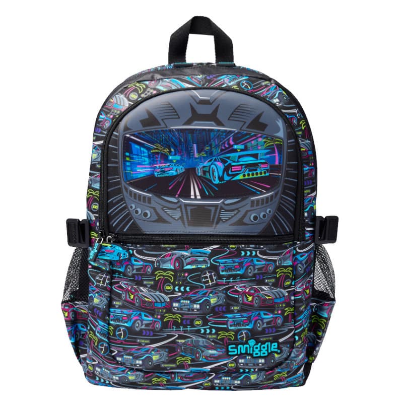 Australian Smiggle Large-Capacity Schoolbag Backpack with Trolley Sleeve, Cartoon Student Large Travel Leisure Backpack