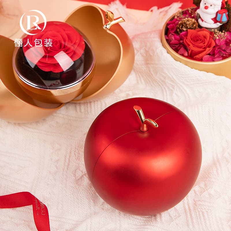 Cross-border hot-selling rose apple double-open jewelry box Christmas jewelry gift box Chinese Valentine's Day jewelry gift box