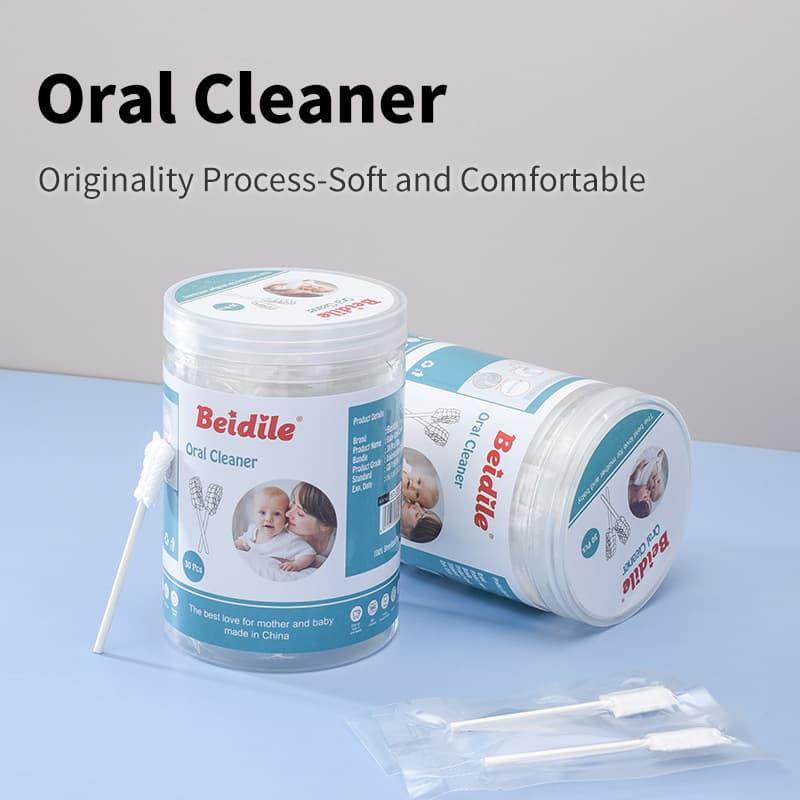 Baby oral cleaner, disposable tongue and toothbrush with gauze brush head, oral cleaning sticks, 30 pieces