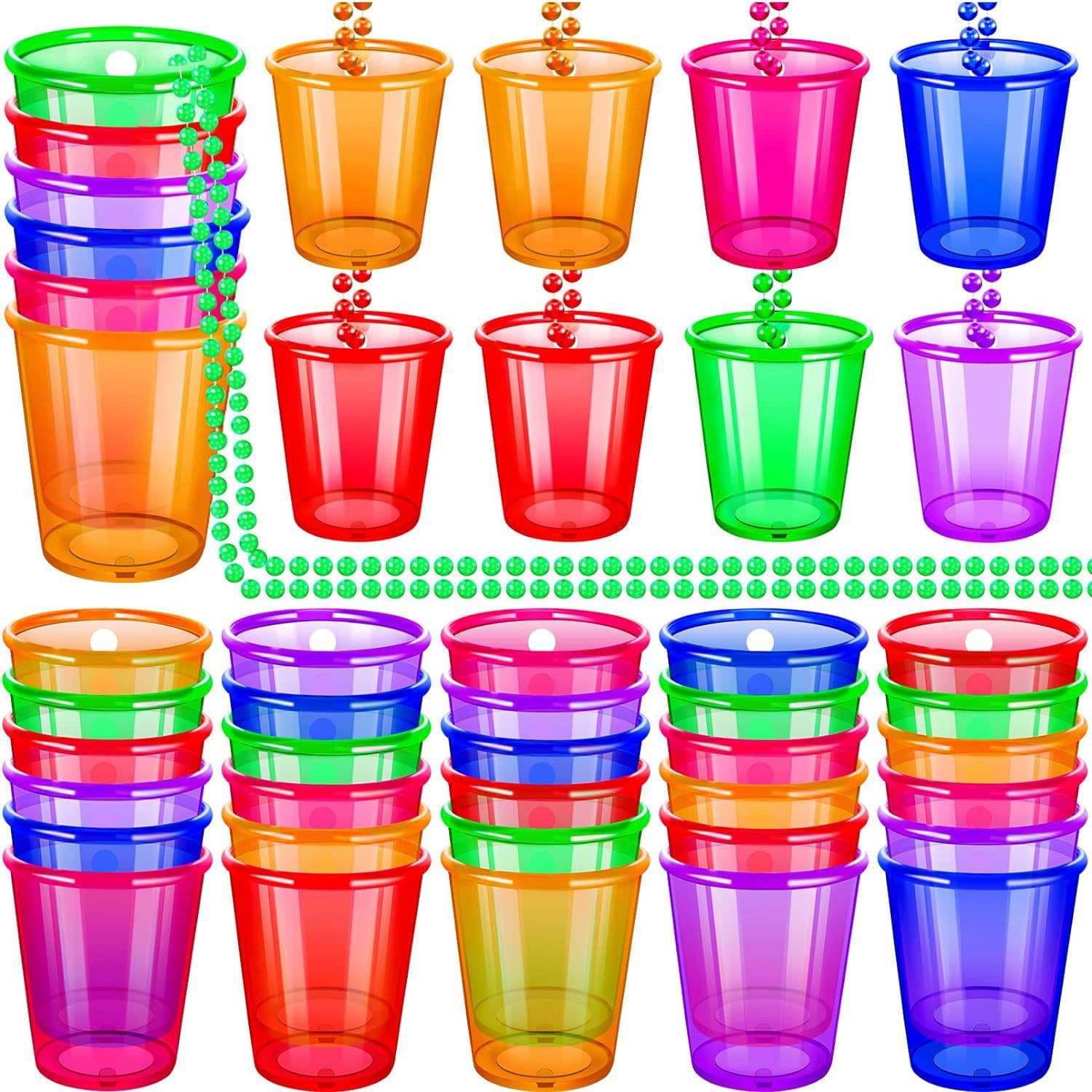 Halloween Hot Sale Bachelorette Party Plastic Bead Chain Cup Bride to Be Shot Glass Transparent Shot Glass