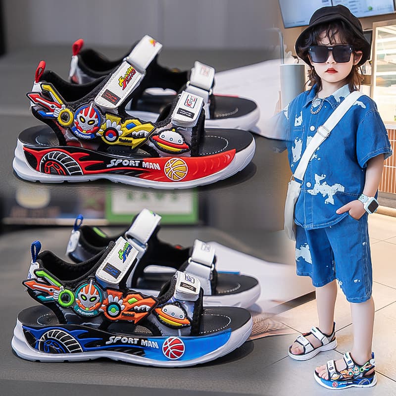 Boys' Sandals Soft-Soled Children's Beach Shoes Summer 2026 New Kids' Shoes Cartoon Non-Slip Sports Sandals