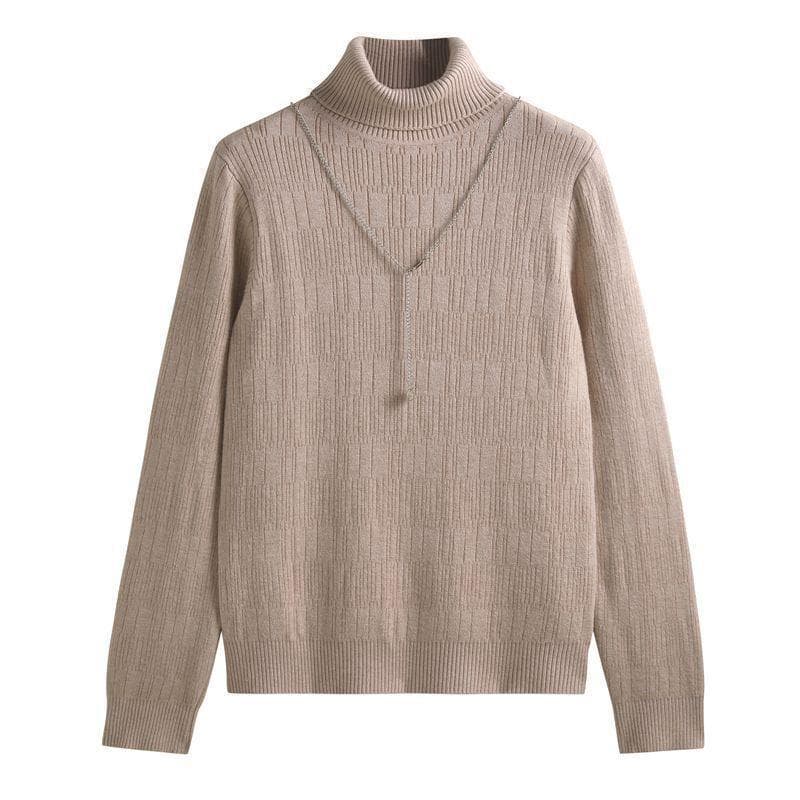 Turtleneck sweater for women with velvet and thickening 2025 autumn and winter new style all-in-one mink velvet inner top bottoming shirt for women winter thick