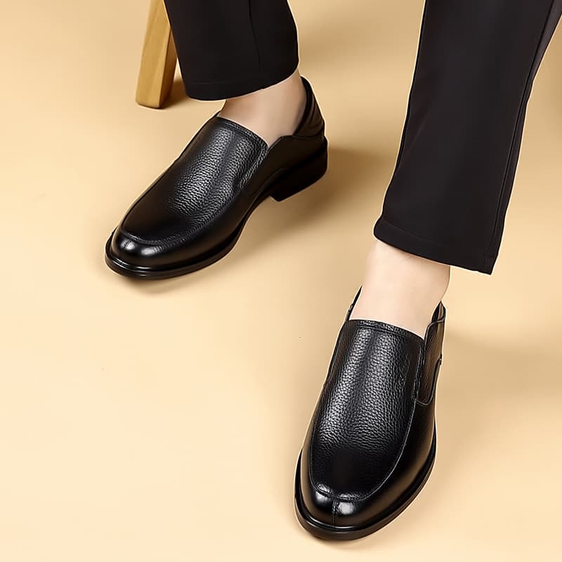 2026 New Cowhide Men's Formal Wedding Work Leather Shoes Business Meeting Casual Genuine Leather Comfort Lace-up Dress Shoes