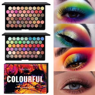VERONNI 54-Color Eyeshadow Palette Earth Tone Cross-Border European and American Makeup Eyeshadow Matte Shimmer Stage Glitter
