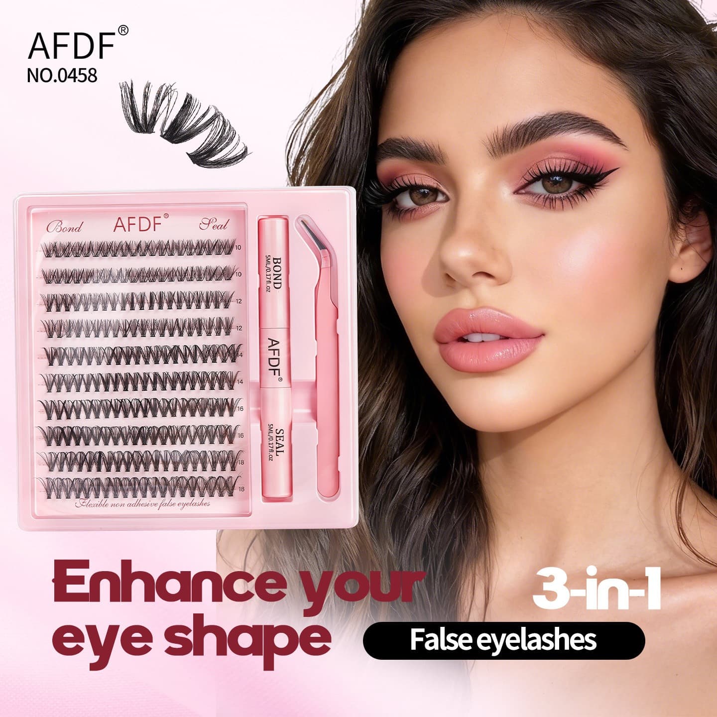Europe and America Cross-border DIY Thick Eyelash Set Curly False Eyelash Glue Tweezers Mixed Length Eyelashes for Export