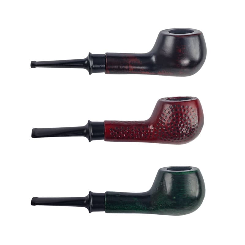 9mm Flue-Cured Wooden Traditional Straight Dry Tobacco Pipe, Handmade Portable Detachable Easy-to-Clean Tobacco Pipe for Men