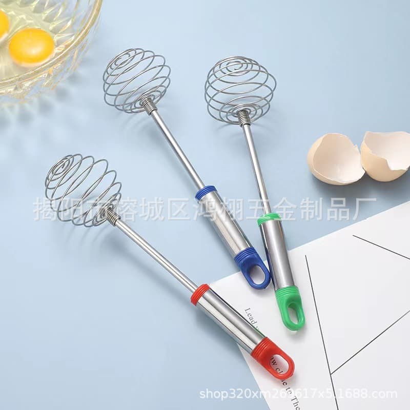 Stainless Steel Color Handle Balloon Whisk Kitchen Household Small Tool