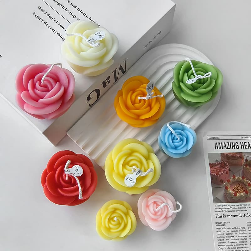 Valentine's Day Flower Scented Candle Silicone Mold DIY Resin Ornament Cake Baking Decoration