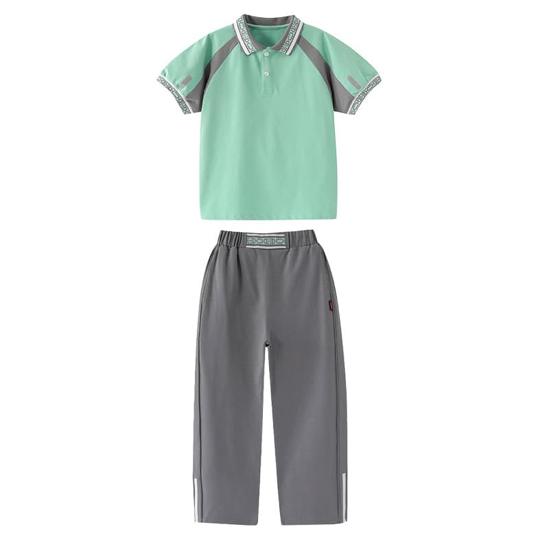 Ganzhou City School Uniform Set, Primary and Secondary School Summer New Style, Unified Designated Class Uniform, Short-Sleeve Top, Boys and Girls School Pants and Skirts