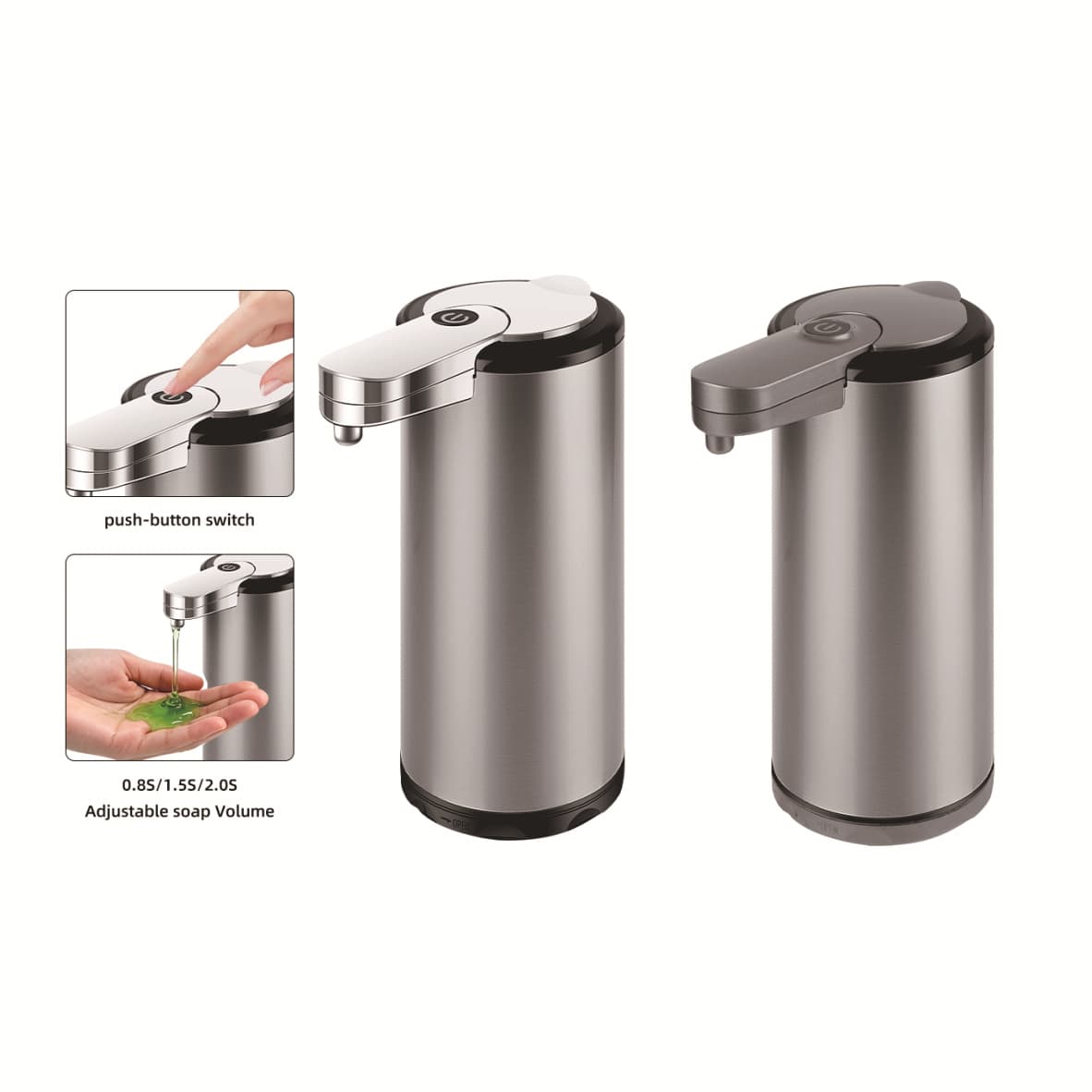 Cross-border Stainless Steel Automatic Induction Soap Dispenser Manual Press Soap Dispenser Box Automatic Induction Soap Dispenser