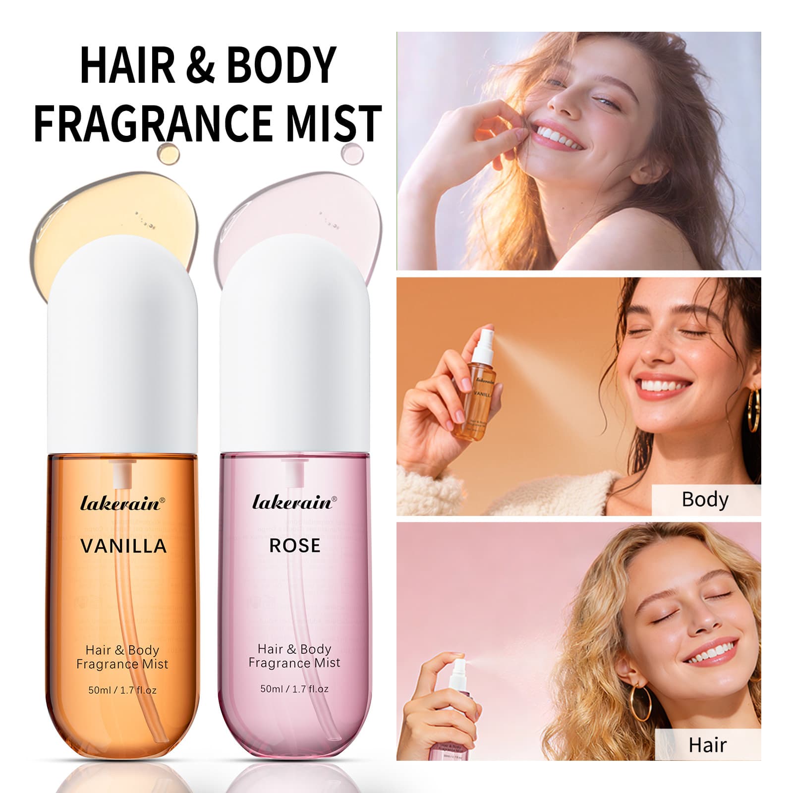 Cross-border Hair and Body Spray Long-lasting Fragrance Body Hair Perfume Spray Deodorant Perfume Spray Wholesale