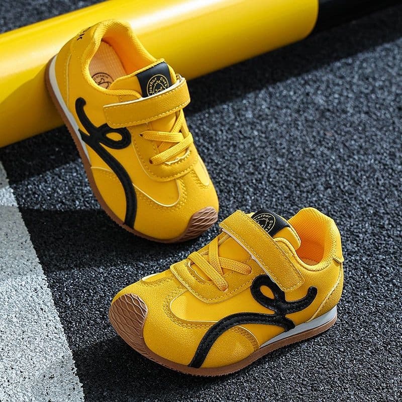 Xiaohuang Baby Autumn Shoes New Style Leather Boys Shoes Agang Shoes Girls Shoes Big Kids Chunky Dad Shoes