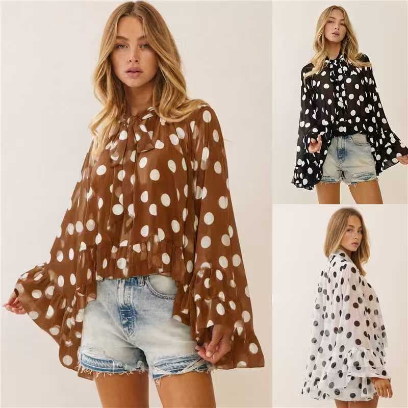 Cross-border Europe and America Hot Selling Polka Dot Top Fashion