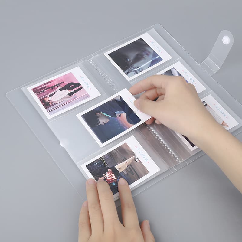PP buckle card album, inner transparent loose-leaf pages for student ID cards, celebrity cards, and pregnancy test storage.