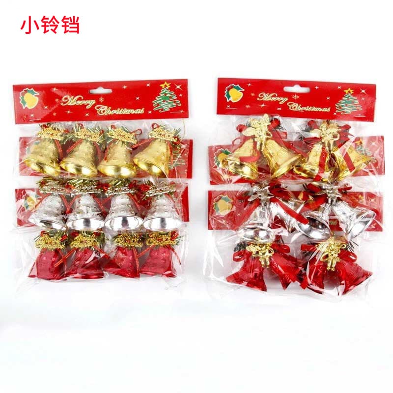 Cross-border spot Christmas decorations, plastic bells, mesh clocks, holiday decorations, Christmas tree ornaments