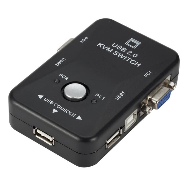 2 in 1 out VGA Switch Computer Display Keyboard Mouse for Two Computers Sharing Monitor Video Graphics Adapter Switch