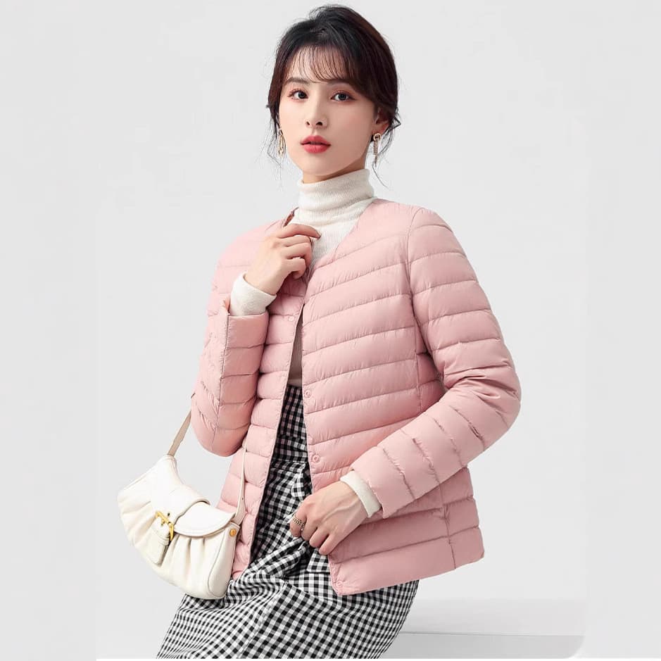 2025 Cross-Border New Style Lightweight Down Cotton Jacket Outerwear Women's Autumn/Winter Cotton Liner Light Thin Style Fashion Warm