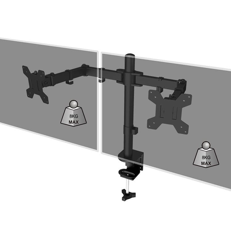 Kehao ARM052 Computer Monitor Stand Dual-Screen Arm Bracket for 13-27 Inch LCD Screens