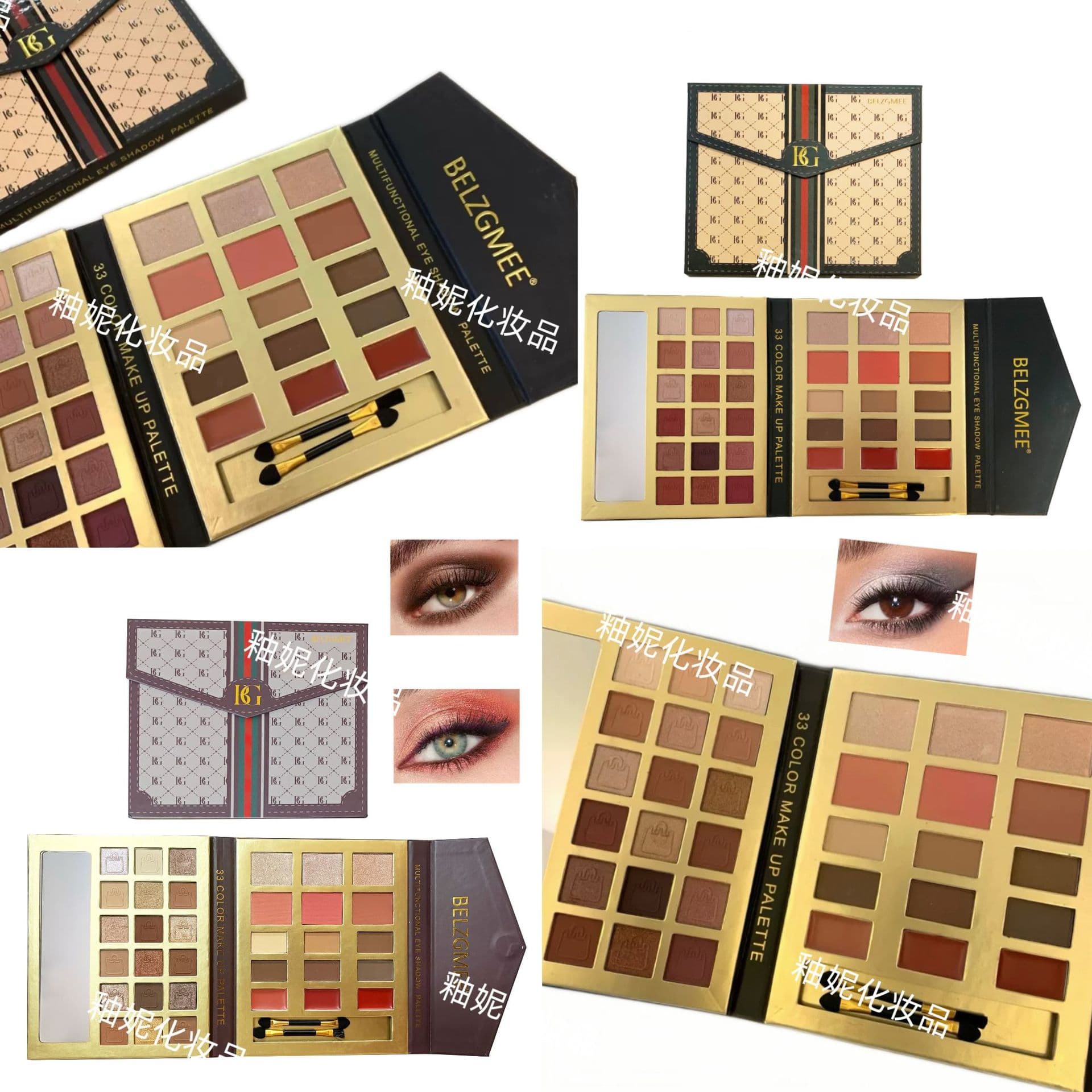 Cross-border brand BELZGMEE 33 color makeup palette, European and American eye shadow palette, blush, contouring lip gloss, long-lasting and easy to color