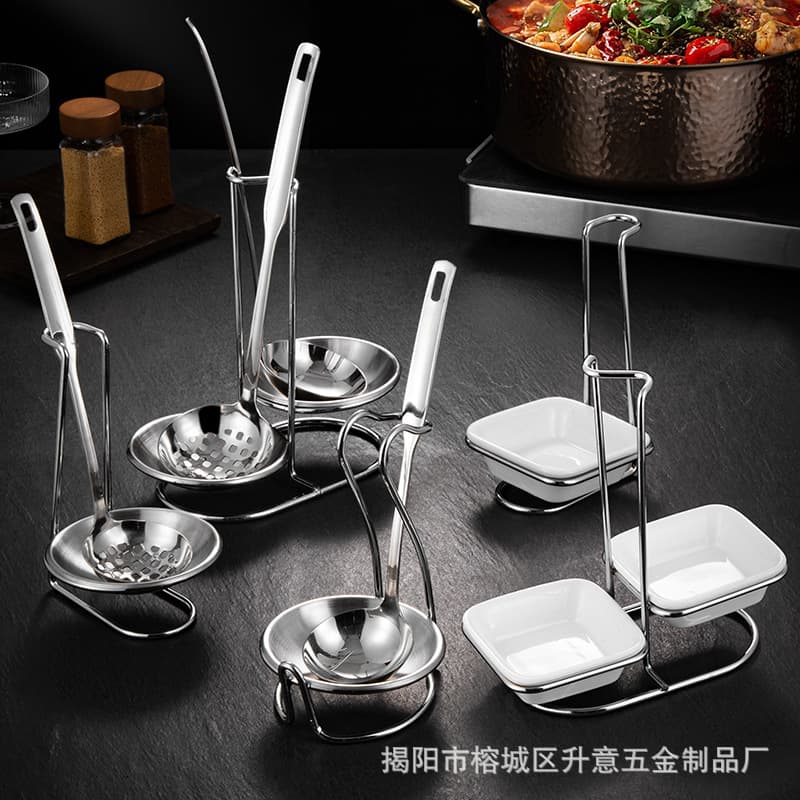 Stainless Steel Spoon Rest Utensil Holder for Commercial Restaurant Hot Pot Store Colander Rack Storage Rack Buffet Hot Pot Spoon Rack