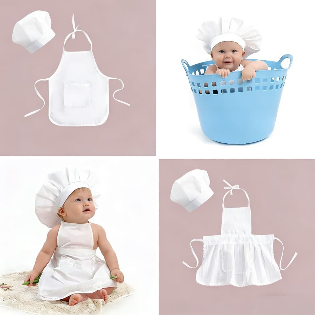 Children's photography clothing newborn hundred days little chef clothes apron baby photo suit baby chef clothing
