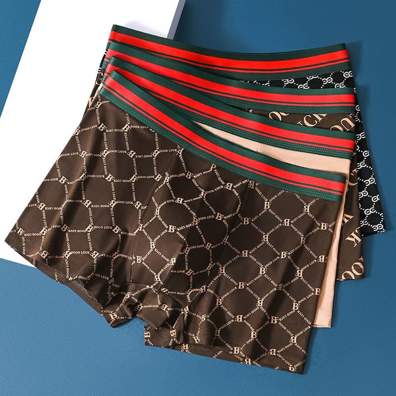 Trendy Plus Size Men's Sports Shorts Boxer Briefs Luxury Men's Underwear Seamless Summer Thin Breathable