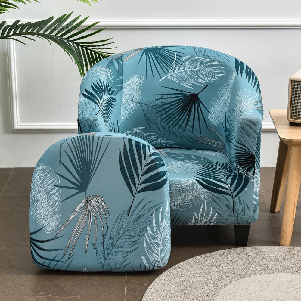 Cross-border elastic all-inclusive single round bathtub sofa cover Internet cafe coffee shop hotel small semicircular sofa cover