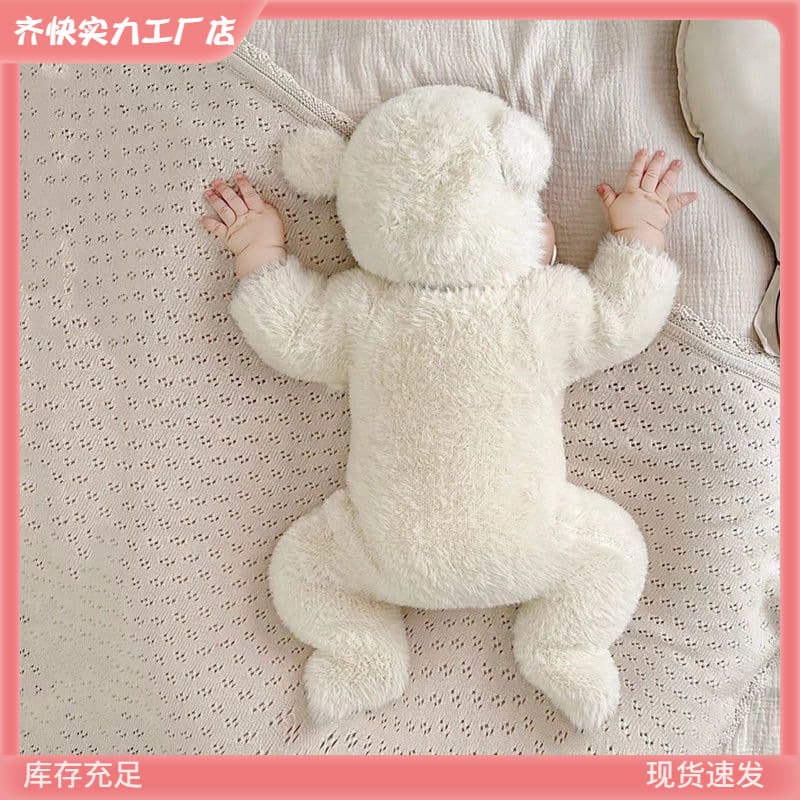 Little Bear Outing Outfit Baby Clothes Footed Lamb Wool Jumpsuit Cute Adorable Autumn Winter Fashion Romper Trendy