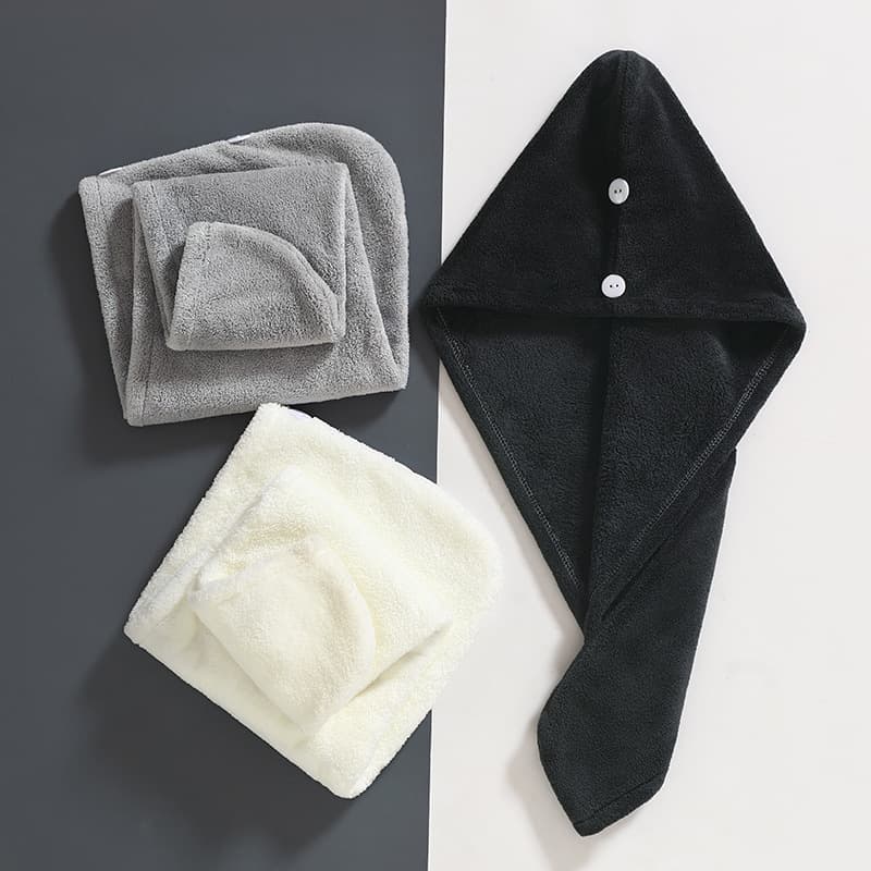 Coral Fleece Hair Drying Cap, Amazon Cross-Border Europe and America Foreign Trade Wholesale, Absorbent Quick-Dry Head Wrap Hair Towel Bath Cap