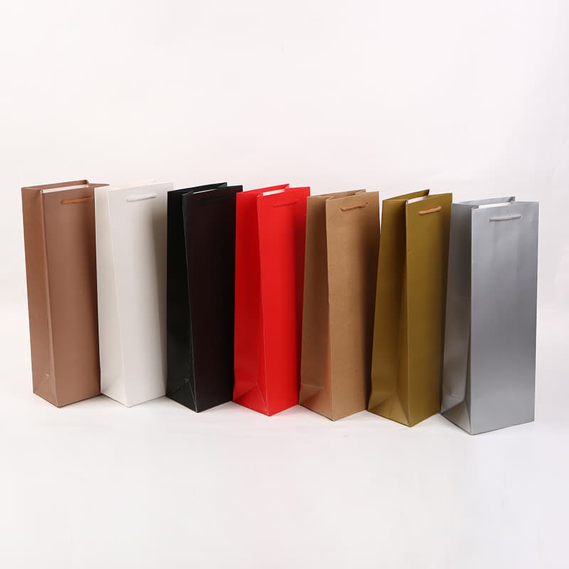 Factory direct wholesale white card single-color wine bag wholesale printed shopping gift bag custom logo white liquor handbag