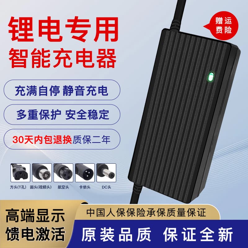 24V 2A lithium battery charger for toy cars (29.4V, 29.2V, 25.2V), tea picker/lawn cutter/charger.