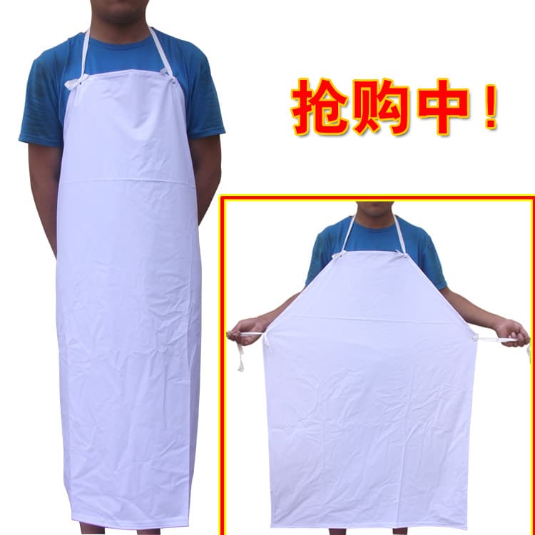 White Waterproof, Oil Resistant, Acid and Alkali Resistant PVC Apron for Food Factory, Industrial, and Food Use