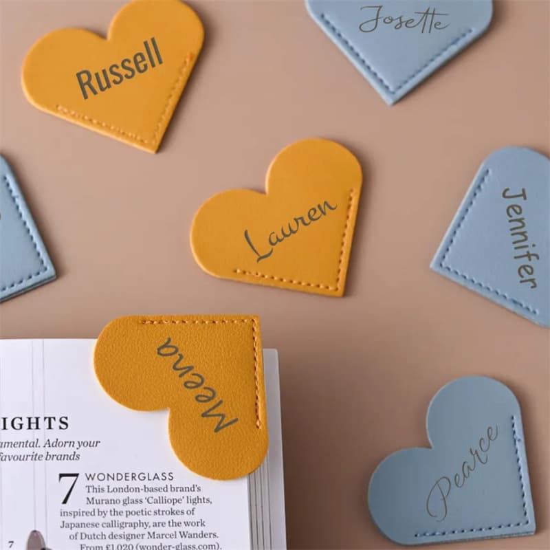 Creative Heart PU Leather Bookmark New Style Book Corner Protector Reading Page Holder Cute Book Divider Clip