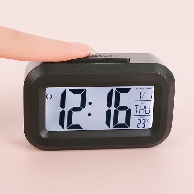 Creative Lazy Temperature-Sensing Glow Digital LED Snooze Alarm Clock Smart Clock