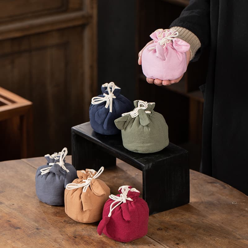 Factory direct sales cotton and linen tea set storage bag teapot bag quick cup bag portable travel cup bag tea set storage bag