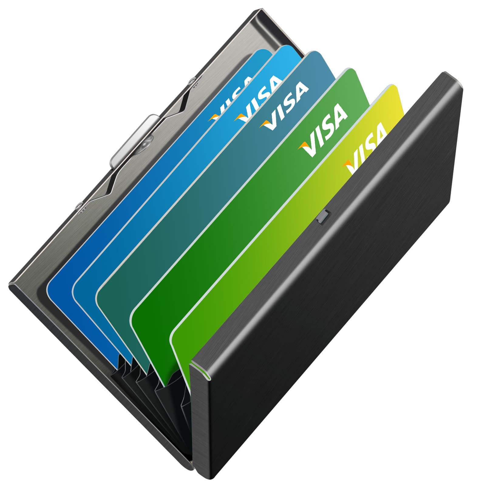 Anti-magnetic Accordion Card Holder 6 Card Slots Business Case Stainless Steel Metal Credit Box RFID Clip