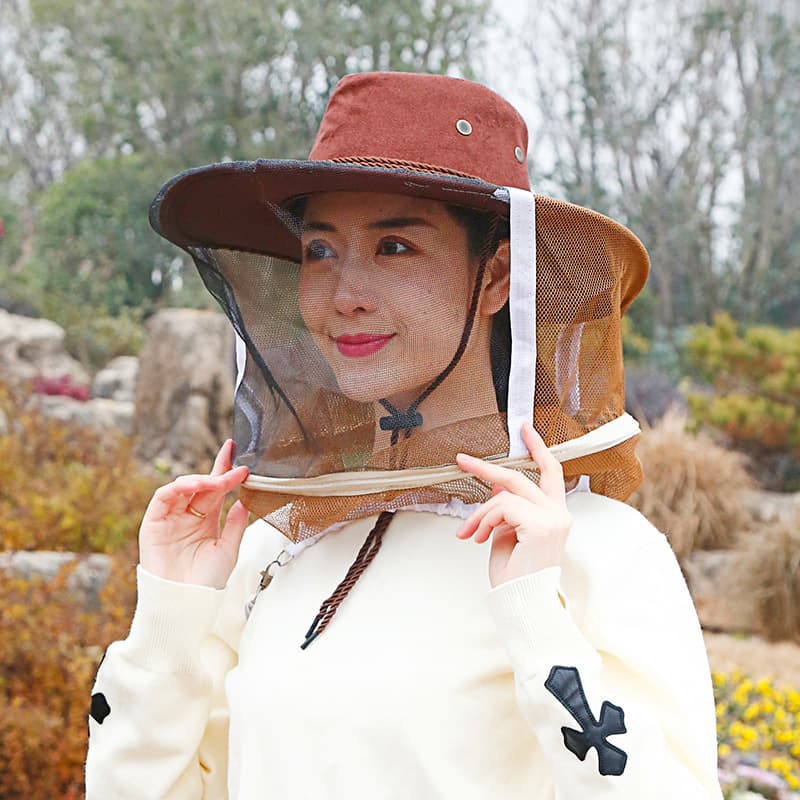 Anti-bee hat Western cowboy anti-mosquito hat fishing sun protection hat bee-proof clothing beekeeper special protective reflective