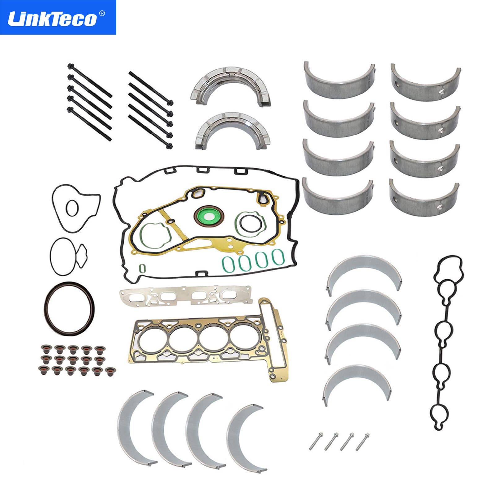 Compatible with 2010-2013 Chevrolet Equinox Buick GMC 2.4L Main Connecting Rod Bearings and Head Gasket Bolts