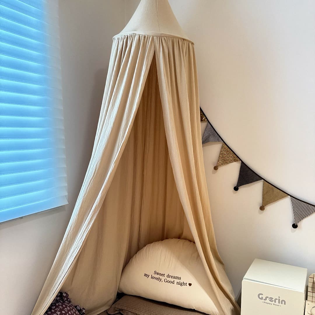 Crib Dome Canopy Nordic Ins Style Kids Room Tent Playhouse Decorative Washable Cotton Open Door Bed Canopy