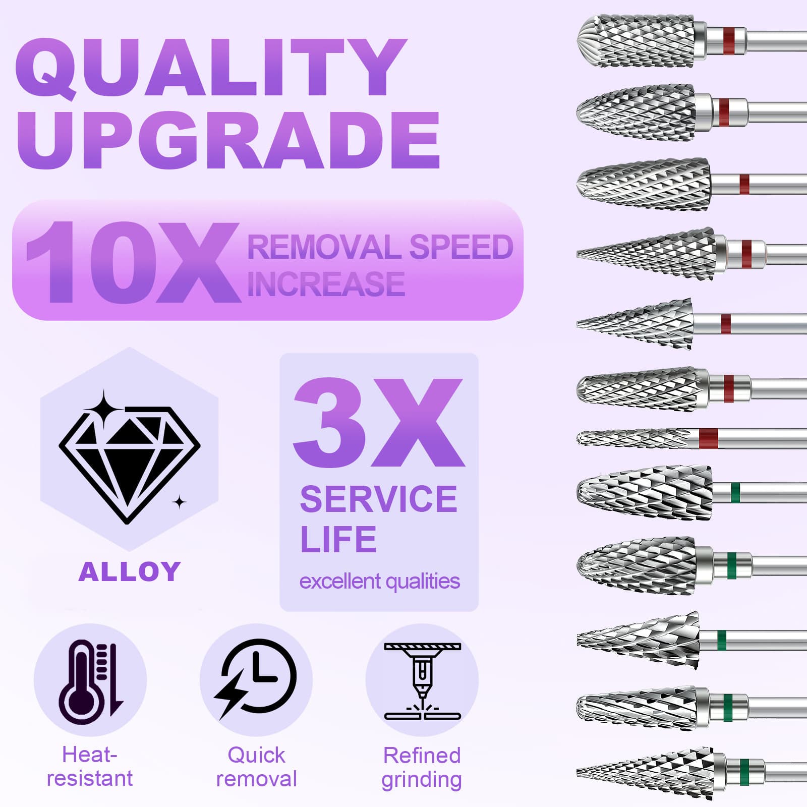 Cross-border manicure alloy polishing head, quick nail removal, carving and polishing, manicure, alloy removal drill, front-mounted dead skin removal tool
