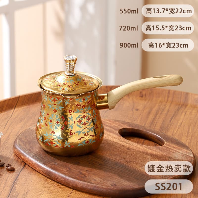 Stainless Steel Coffee Pot Milk Cup 1pc Turkish Coffee Pot Tea Chocolate Butter Milk Cup Cross-Border Supply