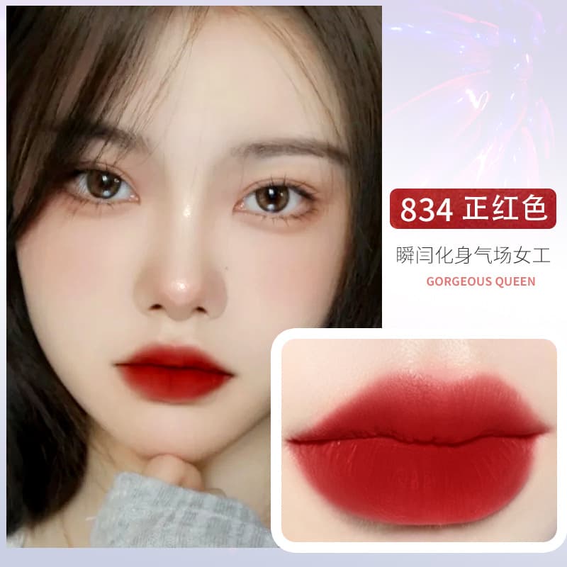 Trending Authentic MYG Non-Stick Cup Fade-Proof Lipstick Matte Sweat-Resistant Long-Lasting Radiant Finish Small White Tube