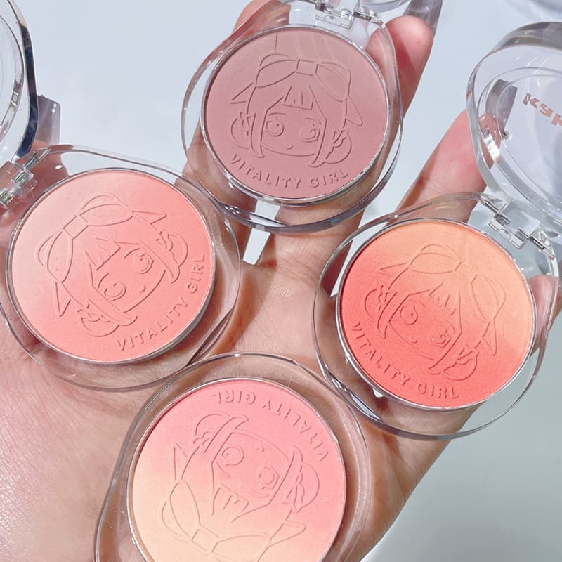Kakashow Vitality Blush Natural Nude Color Gradient Blush Highlight Contouring Palette is all in one and is delicate and not easy for women to lose their powder.