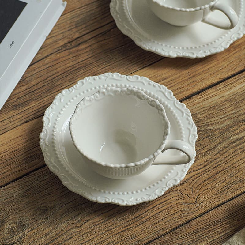 European Cup and Saucer Set Coffee Cup English Afternoon Tea Cup French Style Lady Latte Cup Ceramic