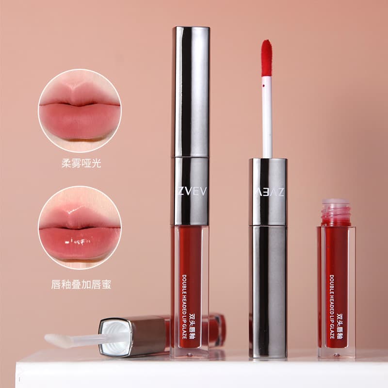 Zvev Double-Ended Lip Glaze Mirror Water Gloss Lip Gloss Affordable Student Party High-Looking Domestic Beauty Lipstick Manufacturer Wholesale