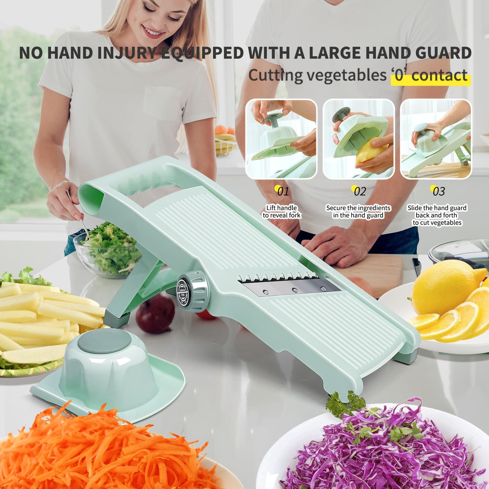 Cross-Border Multifunctional Vegetable Slicer, Fruit Slicer, Lemon Slicer, Potato Shredder, Stainless Steel Wipes